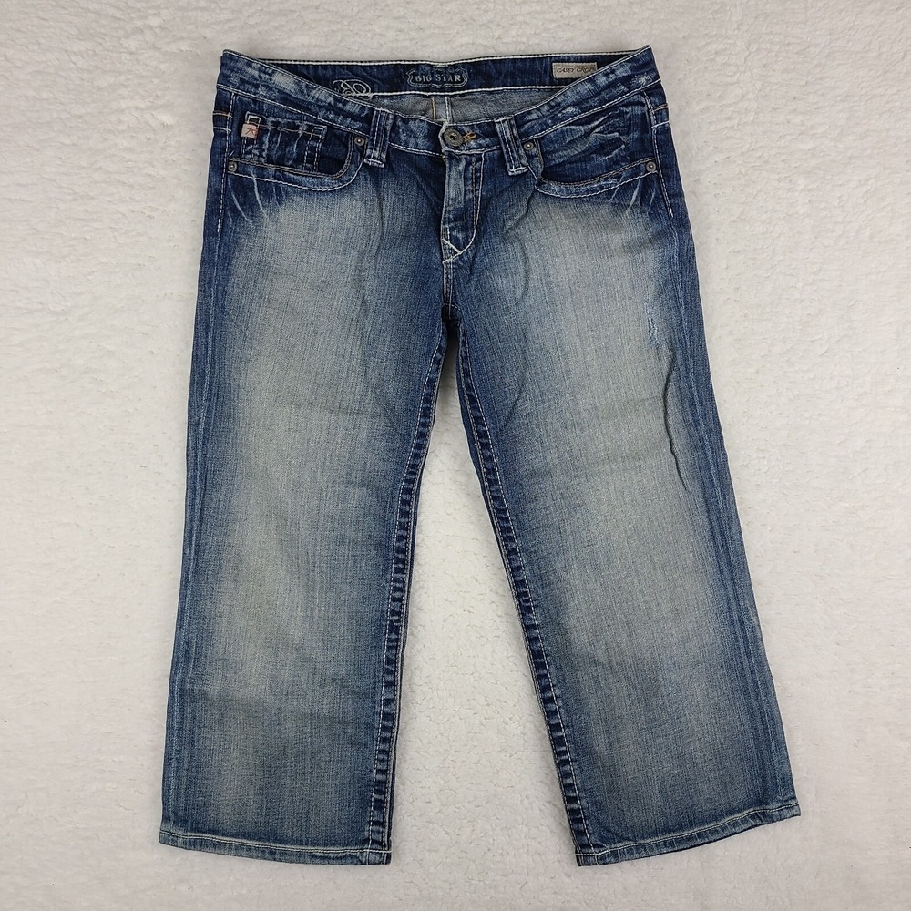 BIG STAR Jeans Womens 29 Blue‎ Casey Crop Dark Wash Denim